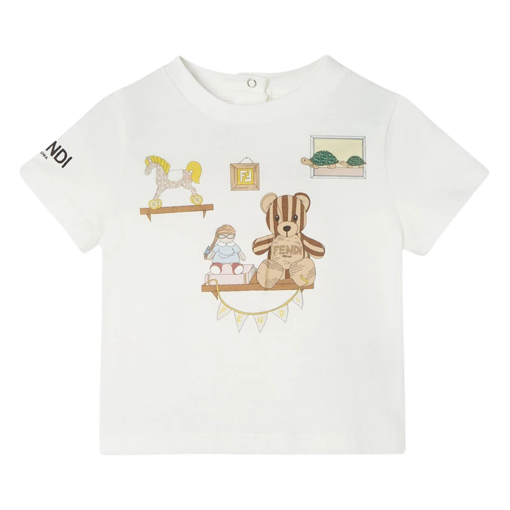 Fendi Unisex Kids White Playroom T-Shirt - Kids Short Sleeve T-Shirts - 6 M - Kids
