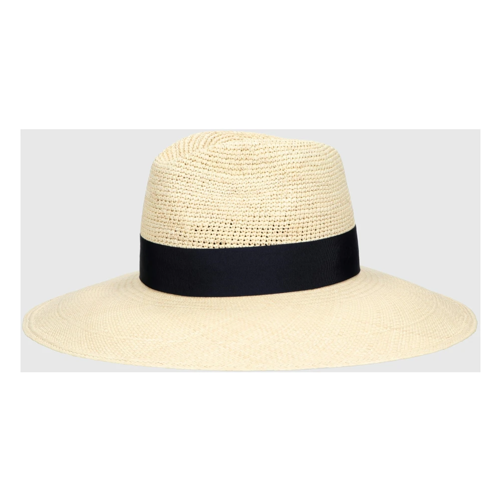 Borsalino Sophie Panama Semicrochet Hat White Dames