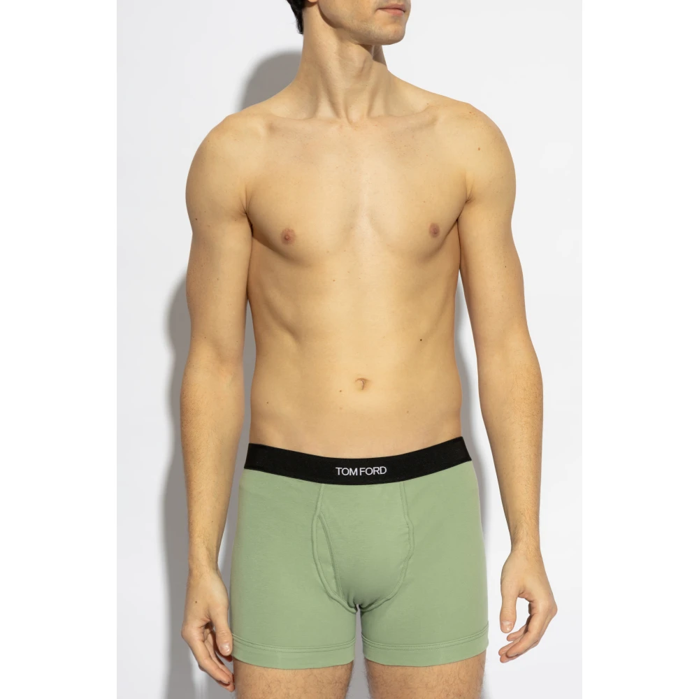 Tom Ford Katoenen boxershorts Green Heren