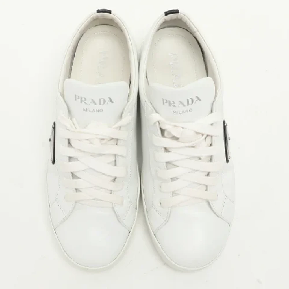 Prada Vintage Pre-owned Laeder sneakers White, Dam