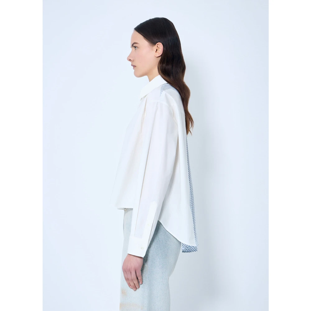 MM6 Maison Margiela Overhemd met contrastpanelen White Dames
