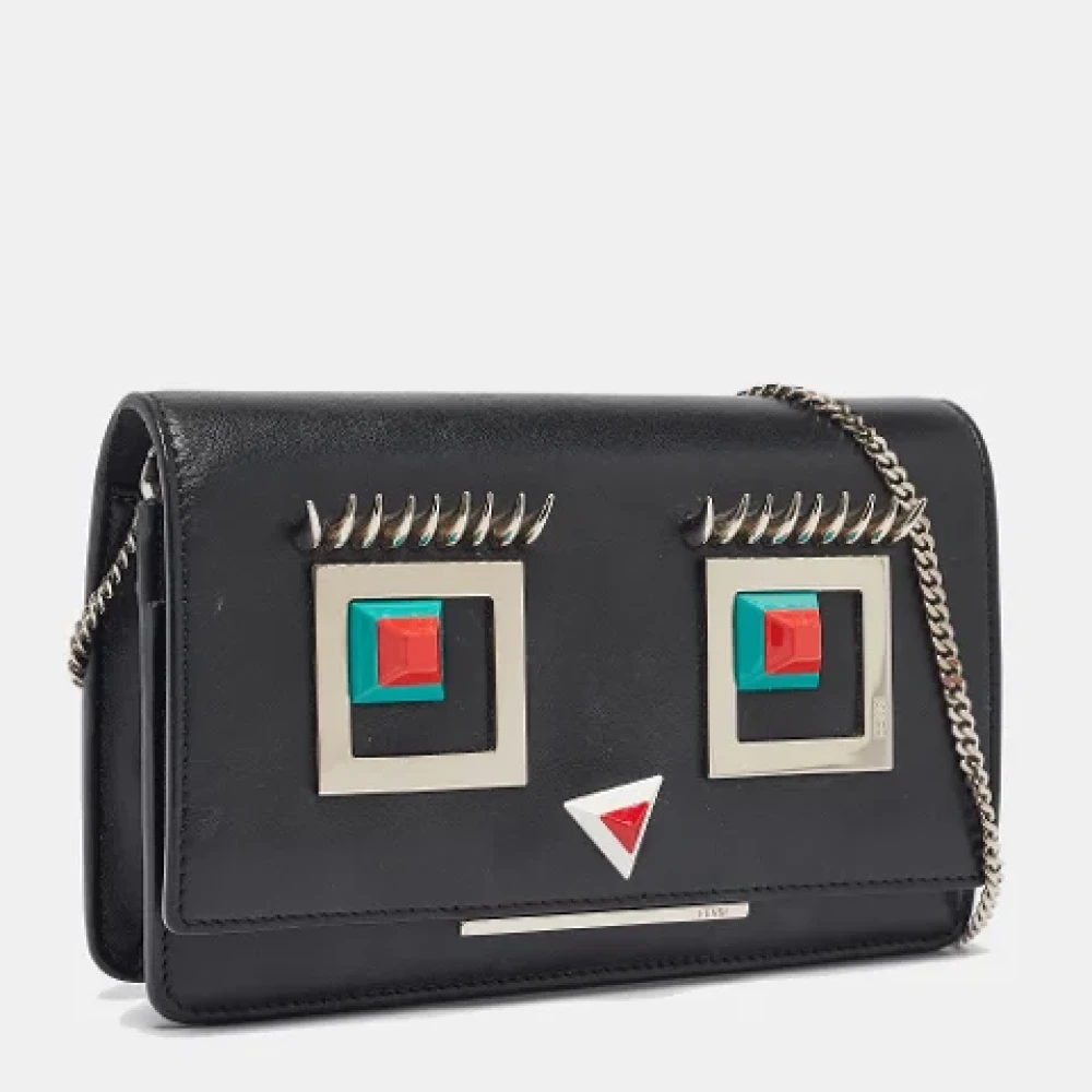 Fendi Vintage Pre-owned Leather wallets Black Dames