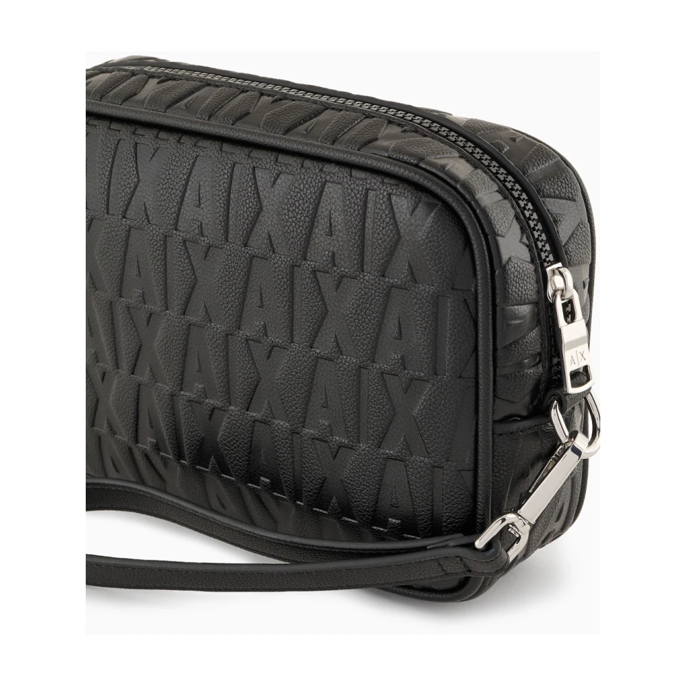 Emporio Armani Zwarte Beauty Case Logo Allover Black Heren
