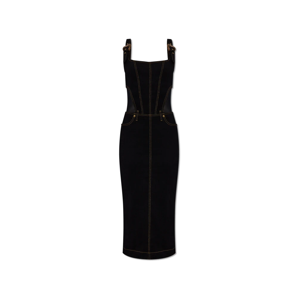 Versace Jeans Couture Women's Black Denim Slip Dress