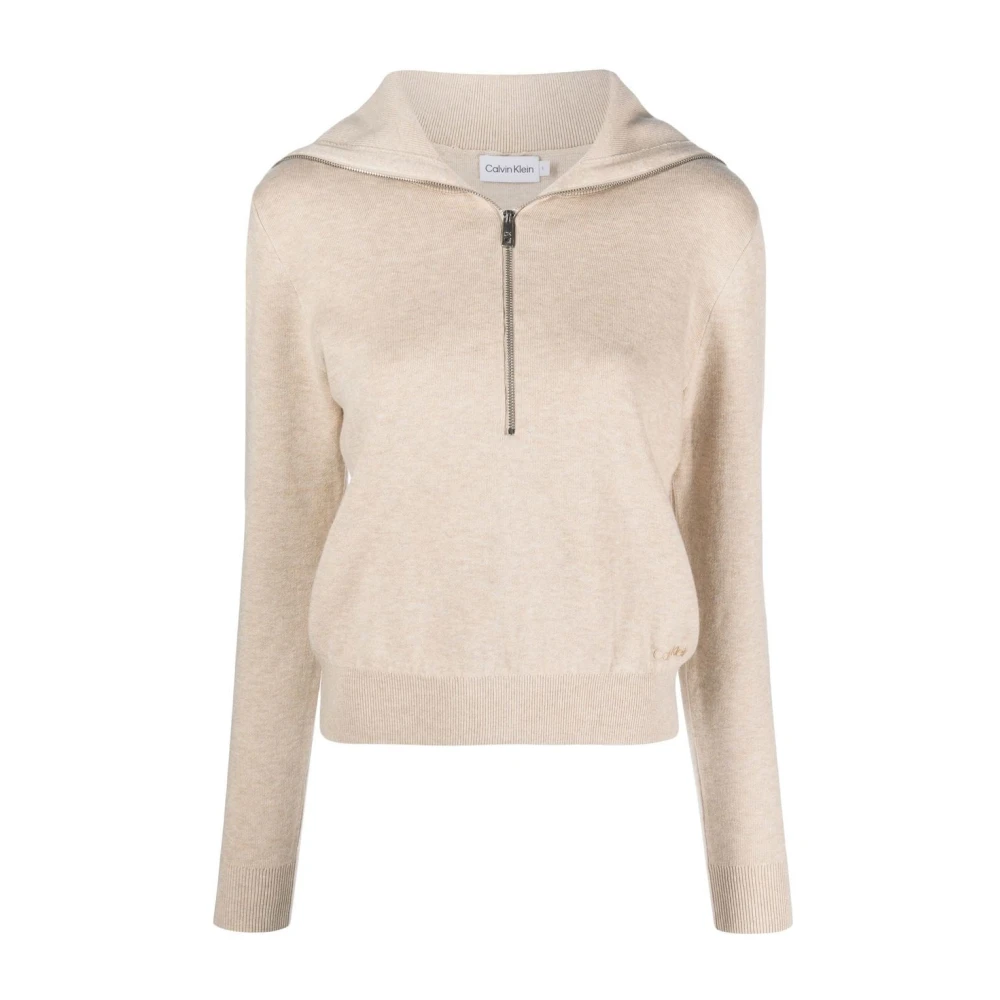 Calvin Klein Beige Katoenen Sweaters & Hoodies Beige Dames