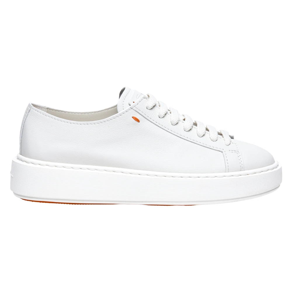 Santoni Läder Sneakers med Frontstängning White, Dam