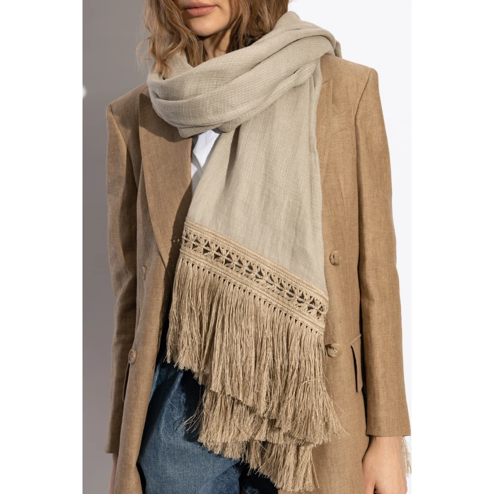 Max Mara Linnen sjaal Grammo Beige Dames