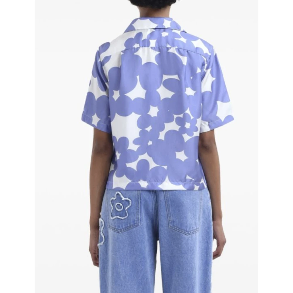 Marni Blauw Wit Bedrukt Overhemd Multicolor Dames