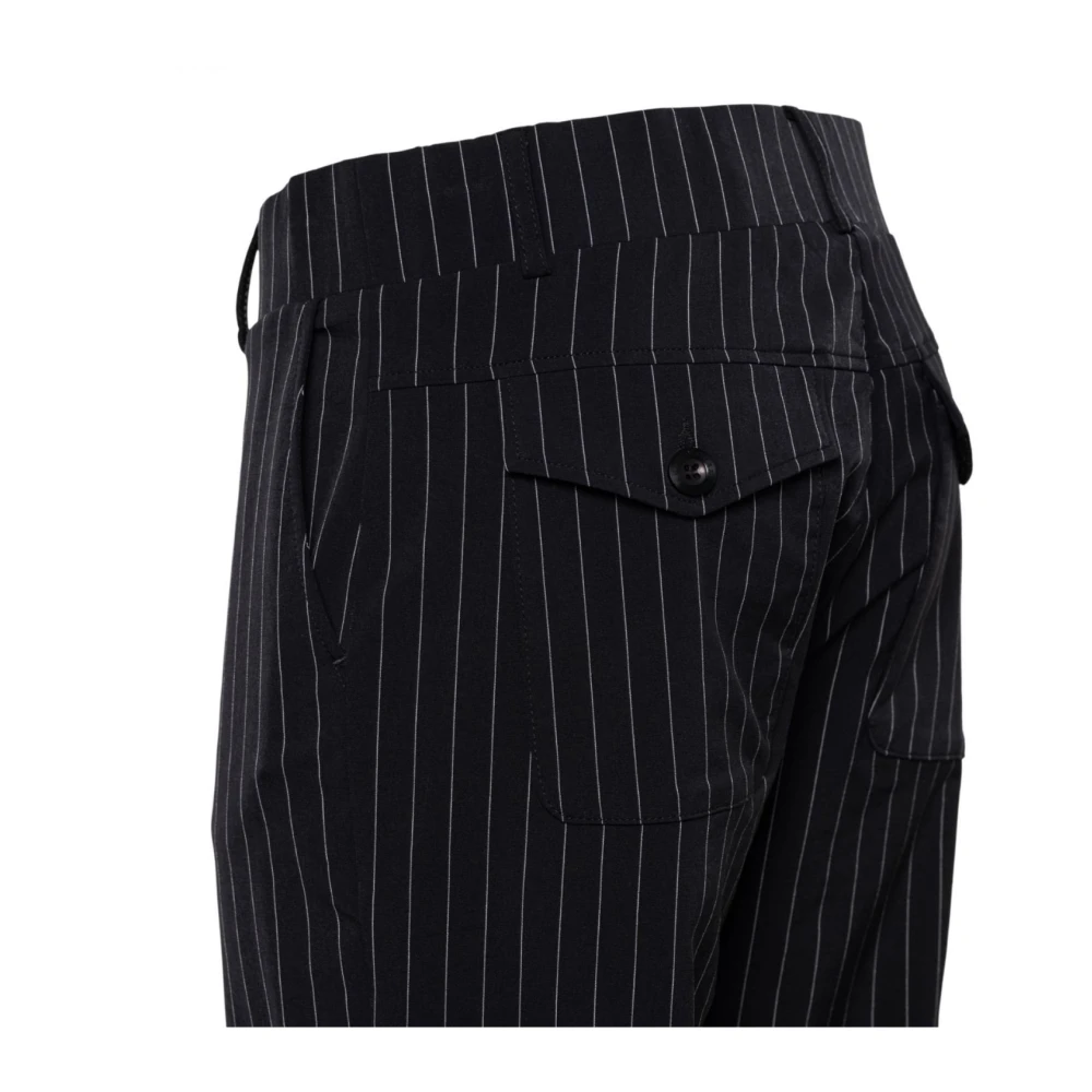 &Co Woman Pin-Stripe Cigarette Broek Zwart Black Dames