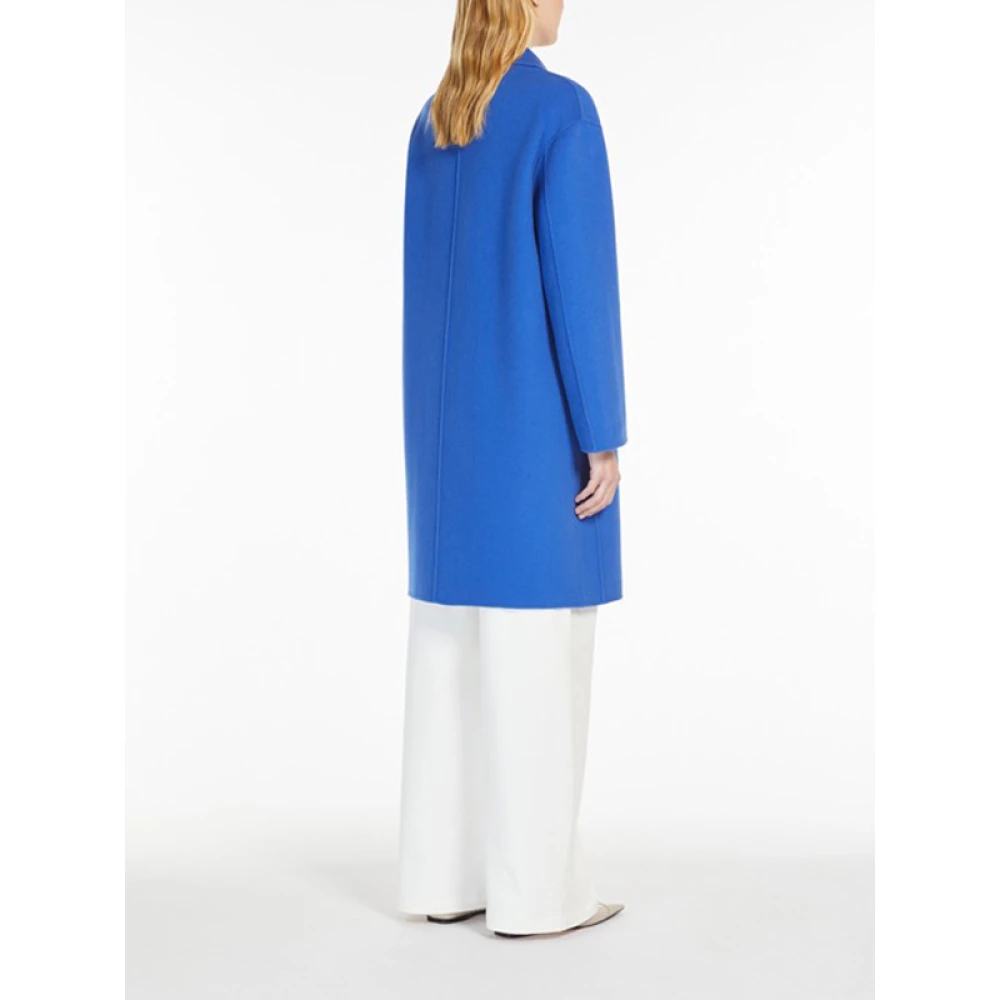 Max Mara Wollen Cocoonjas Blue Dames