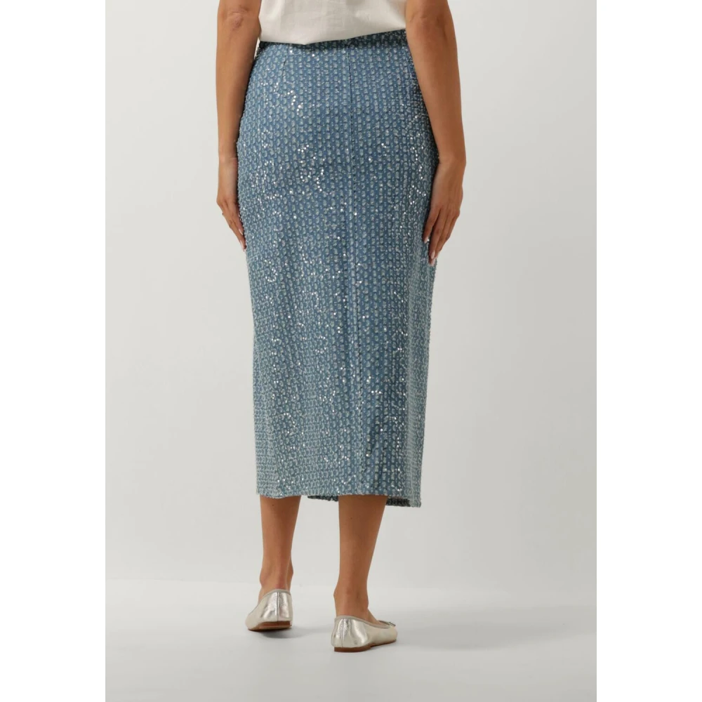 Y.A.S Blauwe Midi Rok Show Blue Dames