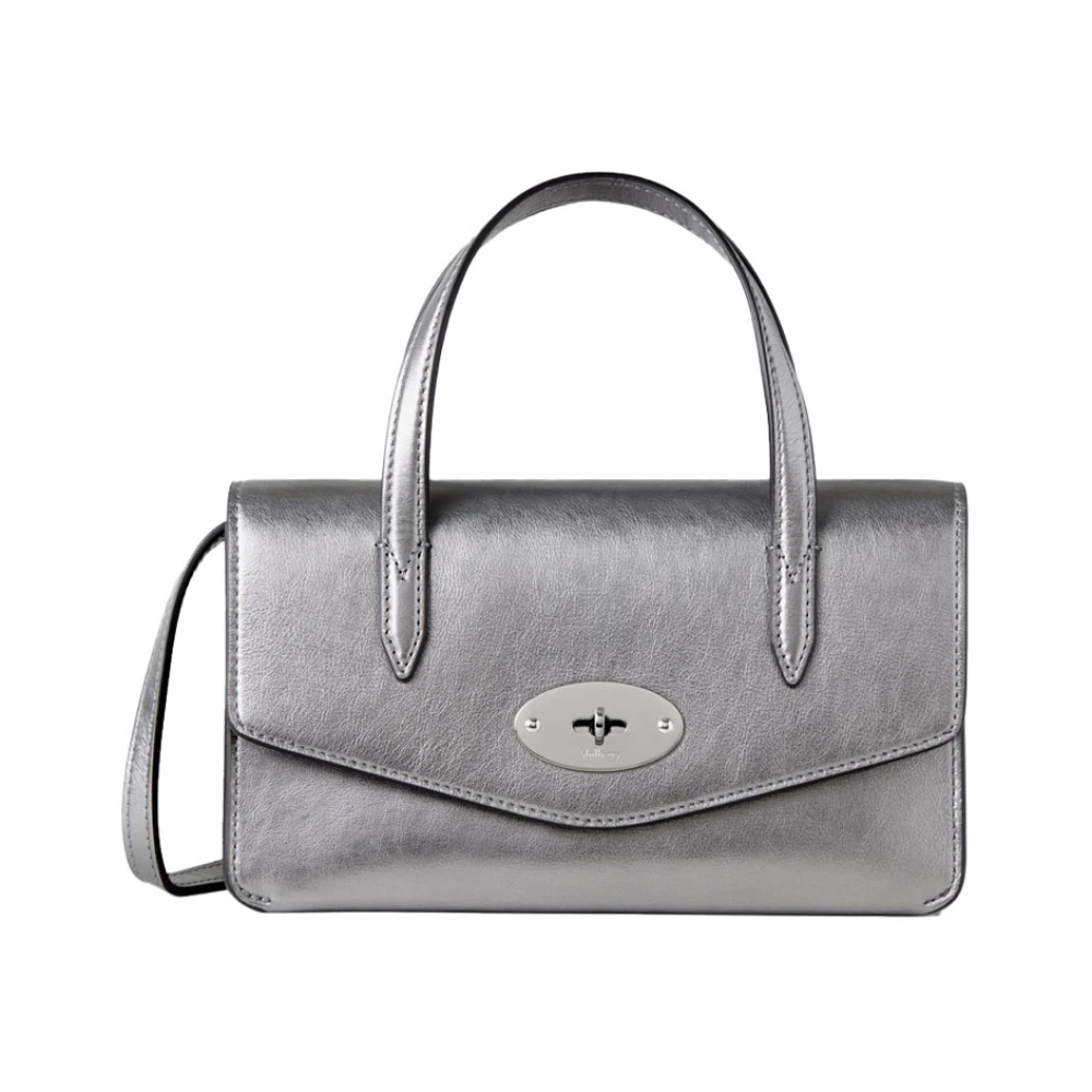 Mulberry Darley Top Handle Metallic Tas Gray Dames