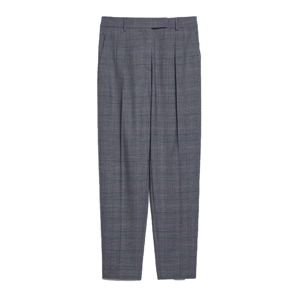 Max Mara Studio Gestreepte wolmix wortelbroek Gray Dames