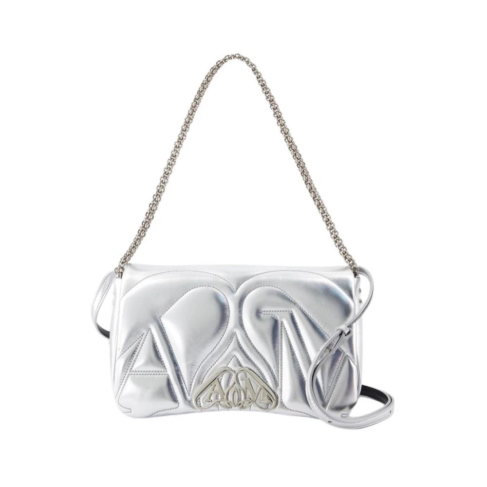 alexander mcqueen Metallic Zilver Crossbody Tas Gray Dames