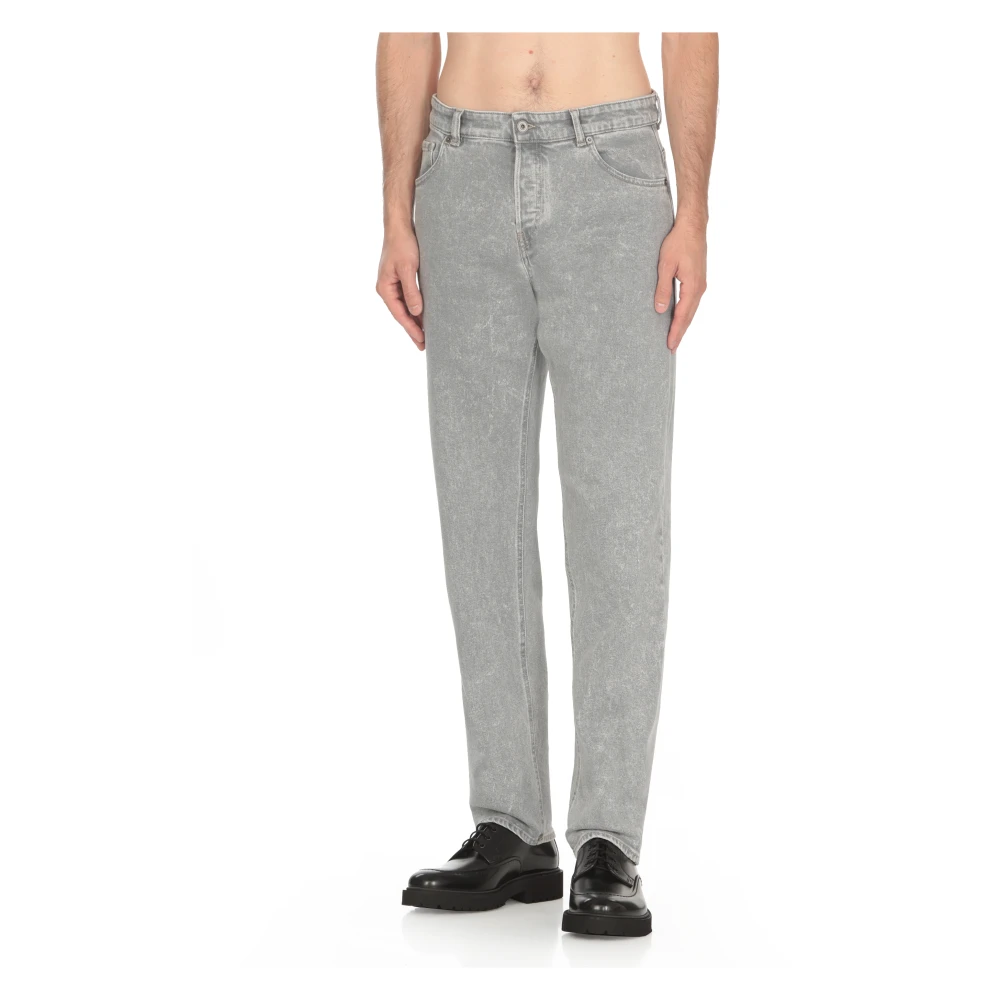 PESERICO Grijze Katoenen Jeans met Riemlussen Gray Heren