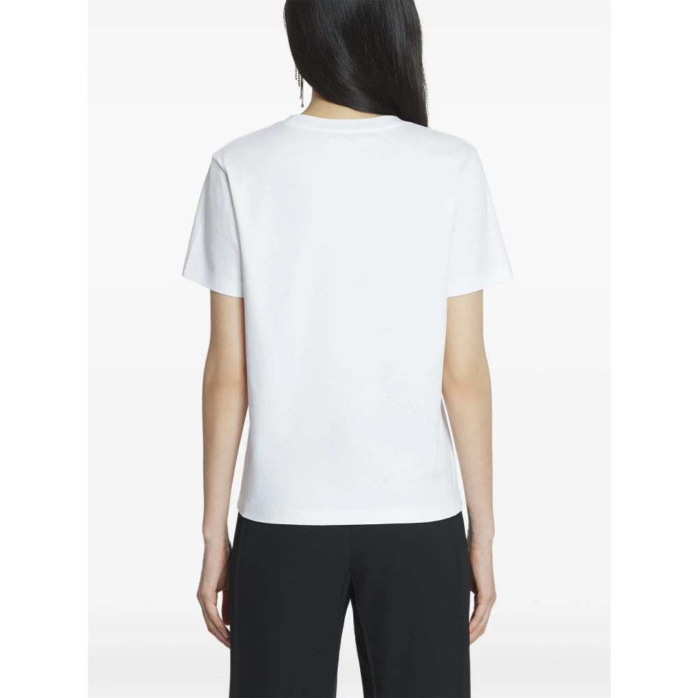 Lanvin Geborduurd Script Logo T-shirt White Dames