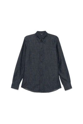 Denim Logo Patch Skjorta