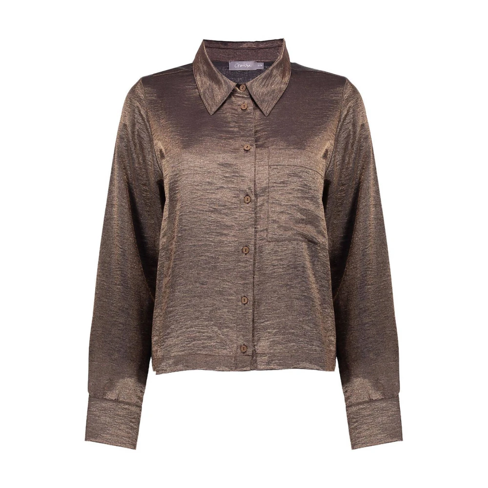 Geisha Elegante Blouse met Lange Mouwen Brown Dames