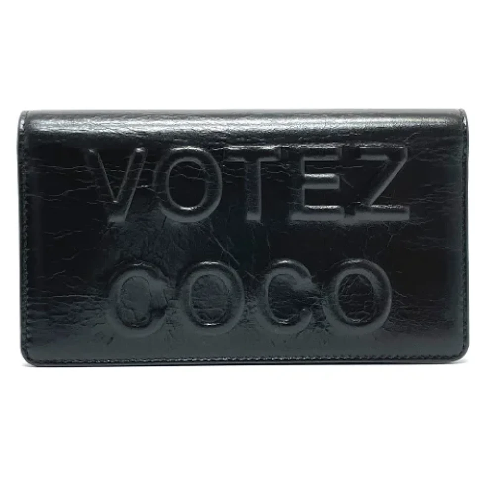 Chanel Vintage Pre-owned Leather wallets Black Dames