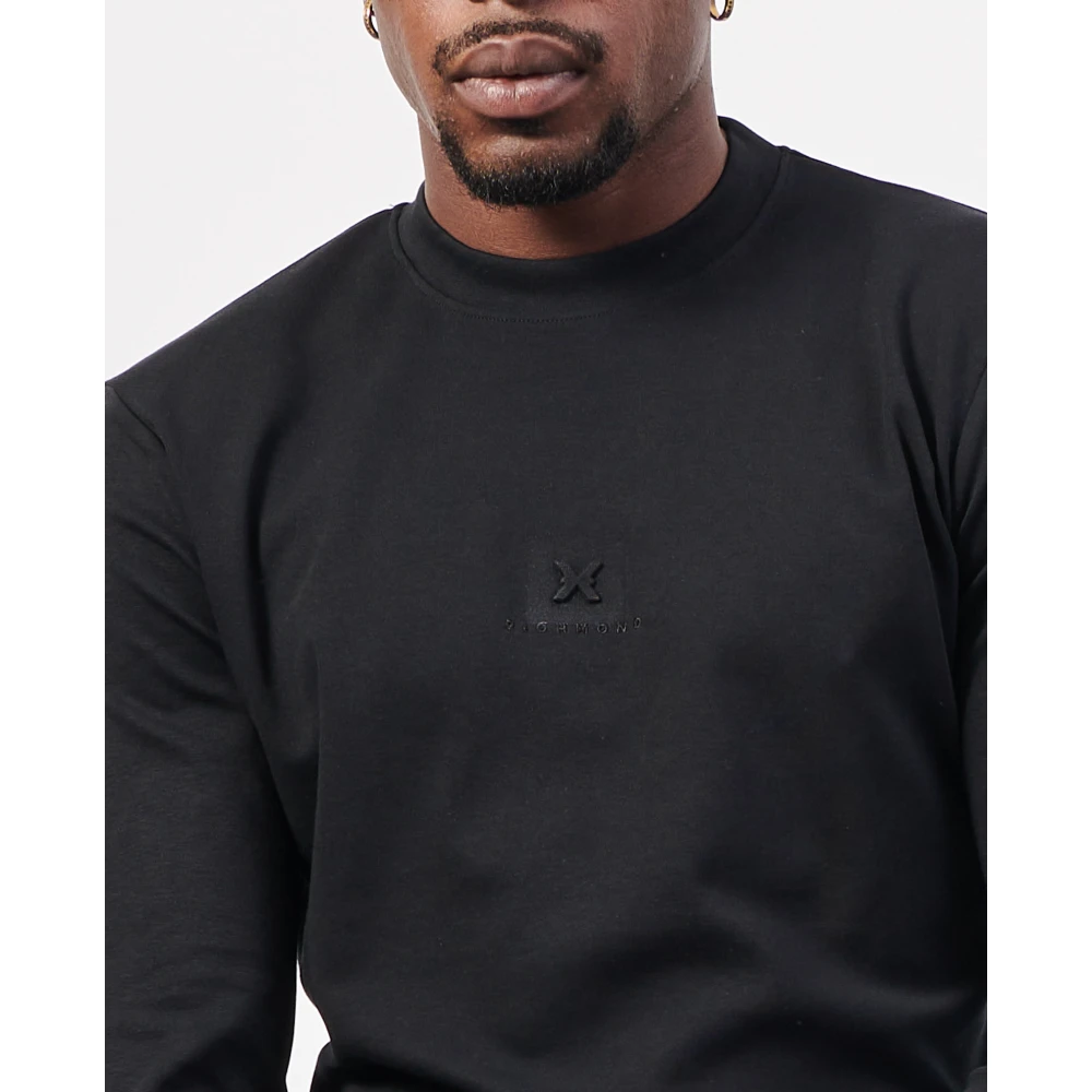 Richmond Zwarte T-shirts en Polos met Logo Black Heren