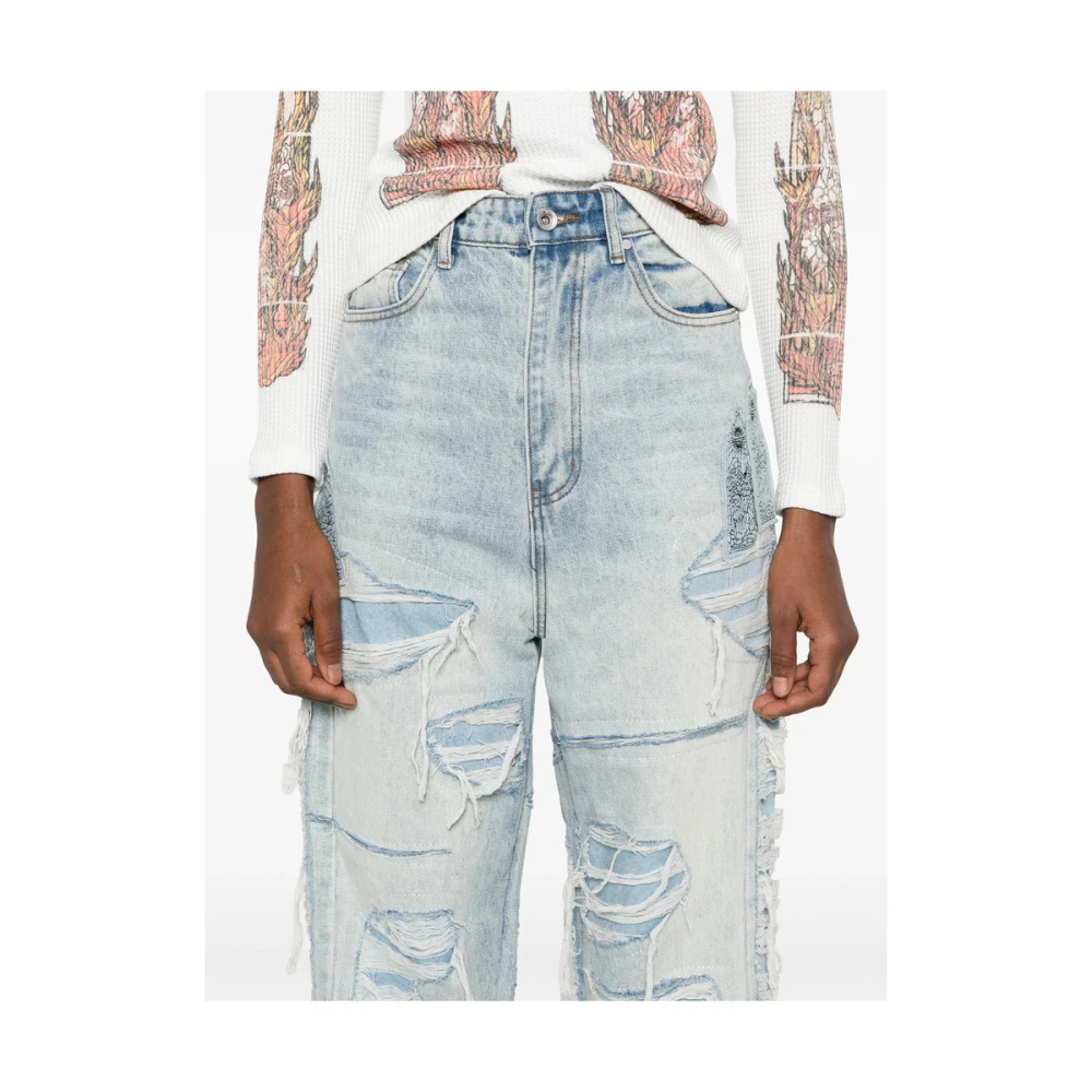 Who Decides War Lichtblauwe Patch Detail Jeans Blue Heren