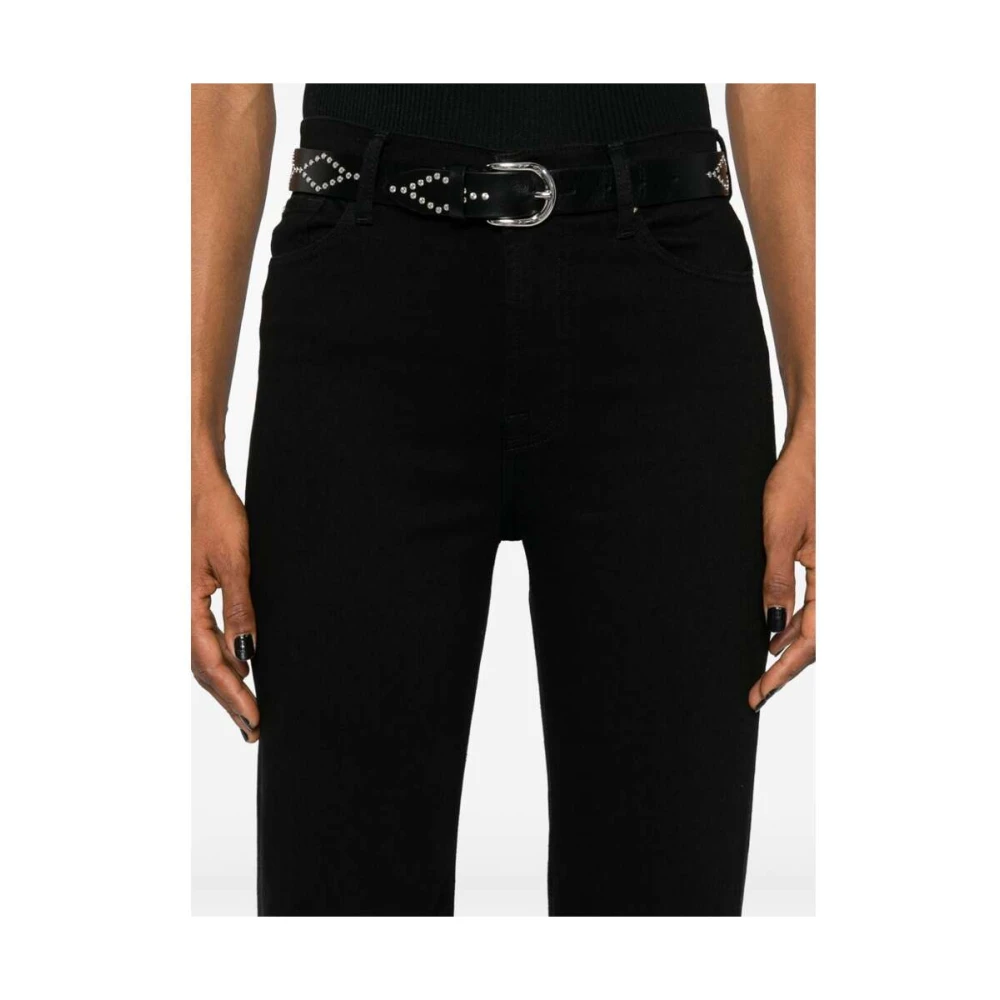 7 For All Mankind Zwarte Flared Denim Jeans Black Dames