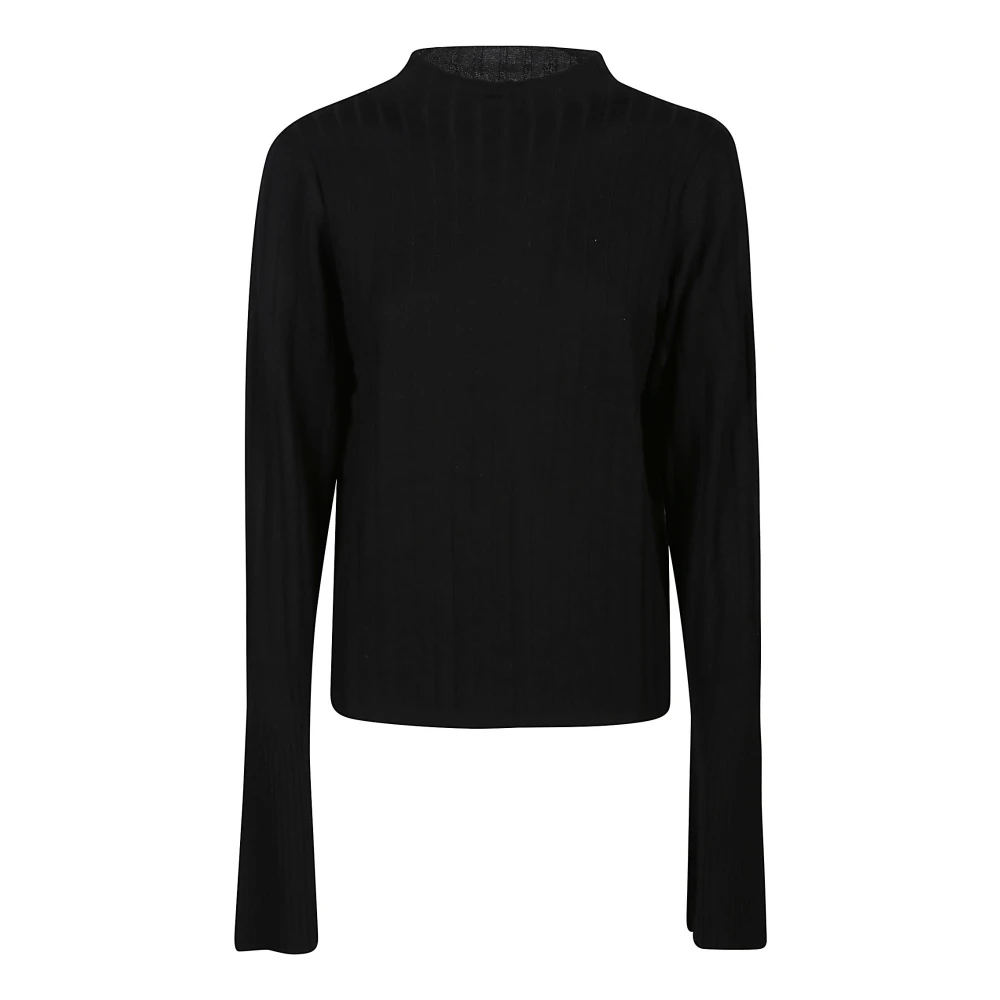 Loulou Studio Zwarte funnel neck sweater Black Dames