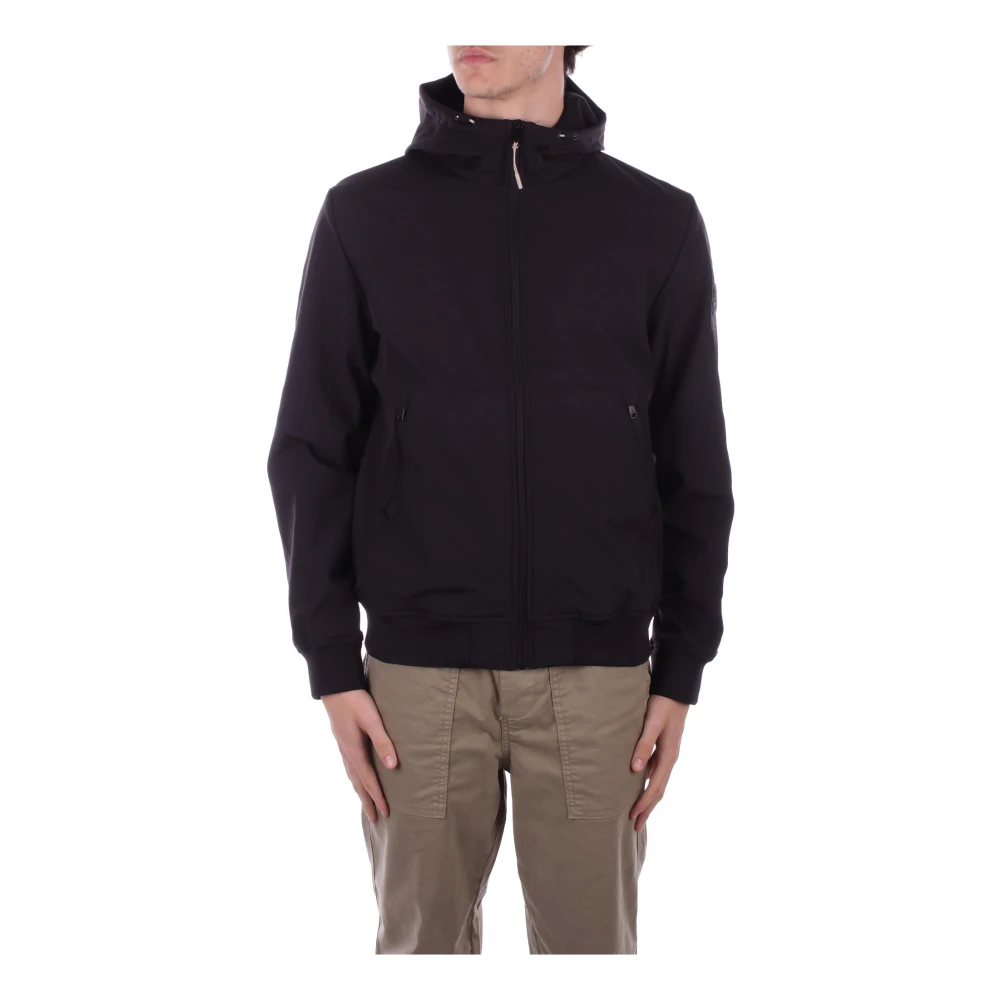 Only & Sons Zwarte jas met capuchon en ritszakken Black Heren