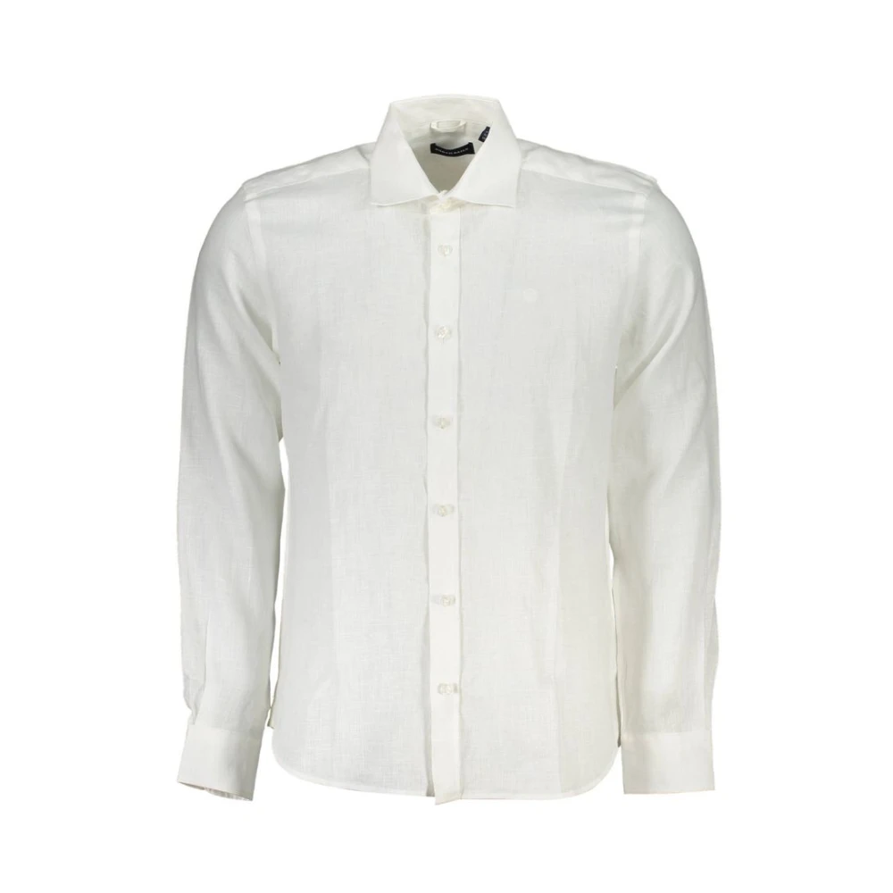 North Sails Men's White Elegant Linen Shirt