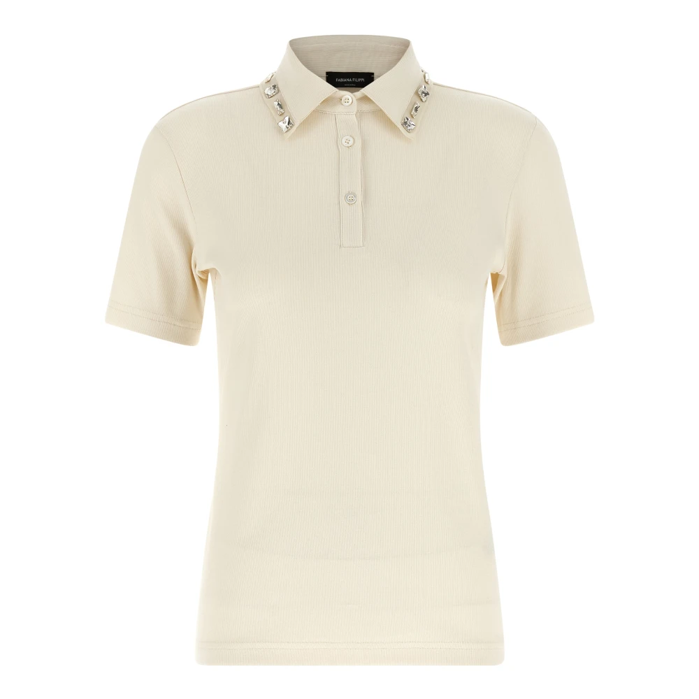 Fabiana Filippi Women's Beige Polo Shirts, M, Polo Shirt