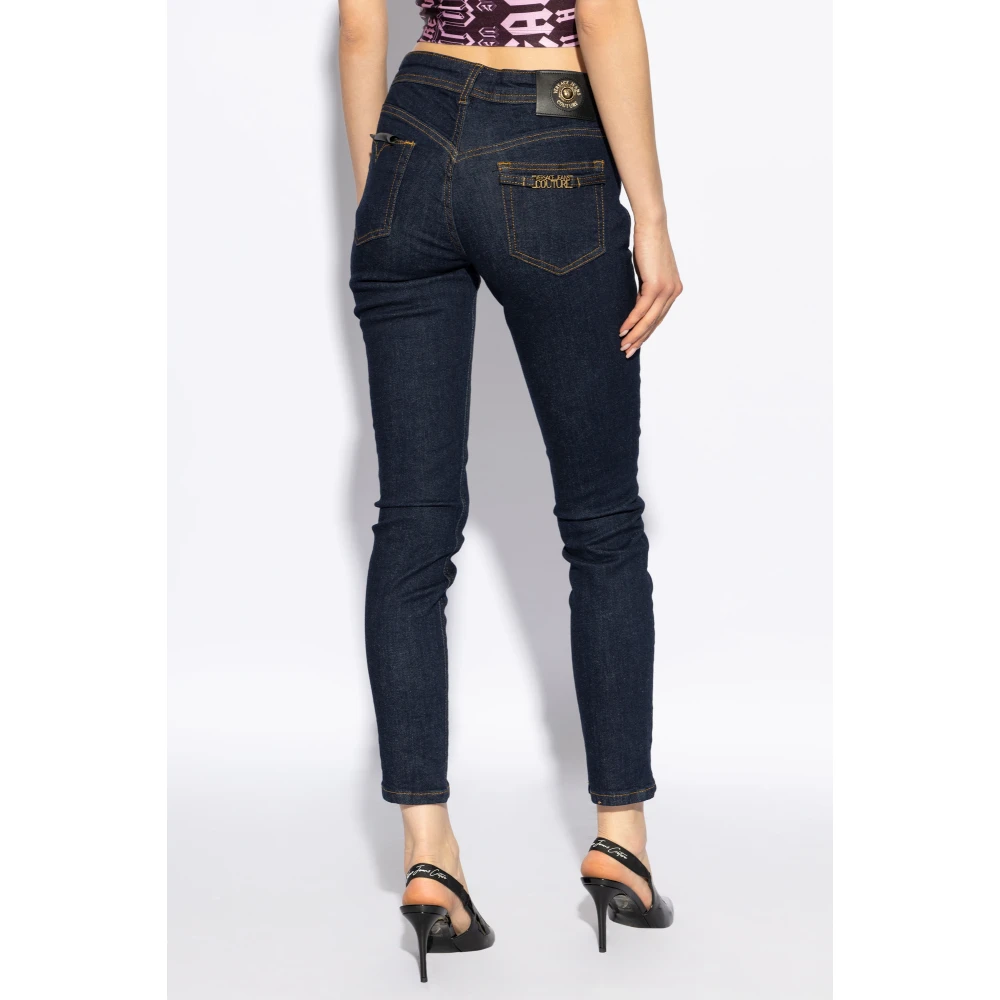 Versace Jeans Couture Jeans met logo Blue Dames