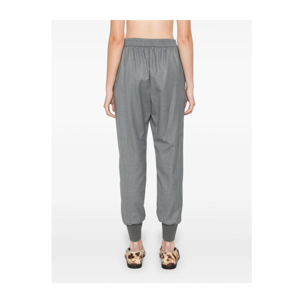 Stella Mccartney Grijze wollen broek met centrale plooien Gray Dames