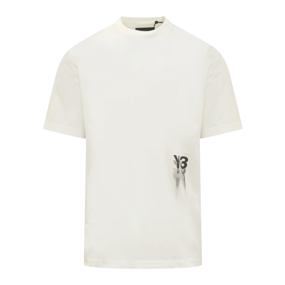 Y-3 Korte mouwen T-shirt met bedrukt logo Beige Heren