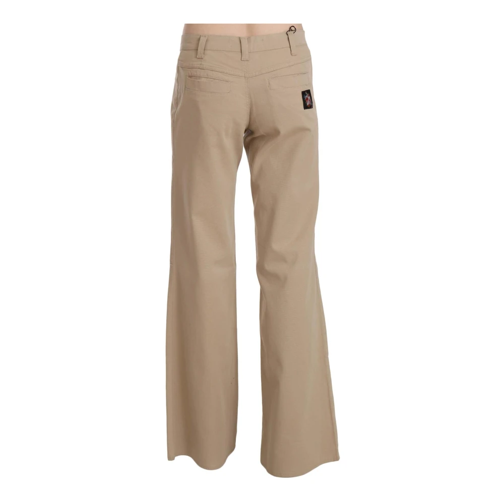 Just Cavalli Beige Flared Katoenen Broek Beige Dames