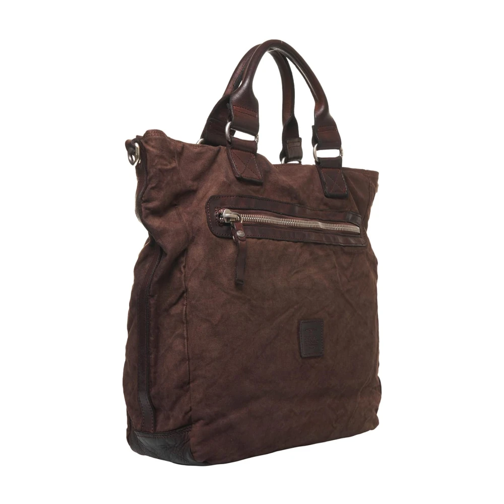 Campomaggi Bruine Canvas & Leren Zakelijke Tas Brown Heren