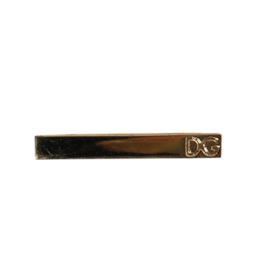 Dolce & Gabbana Men's Gold Tone Crystal Branded Tie Clip