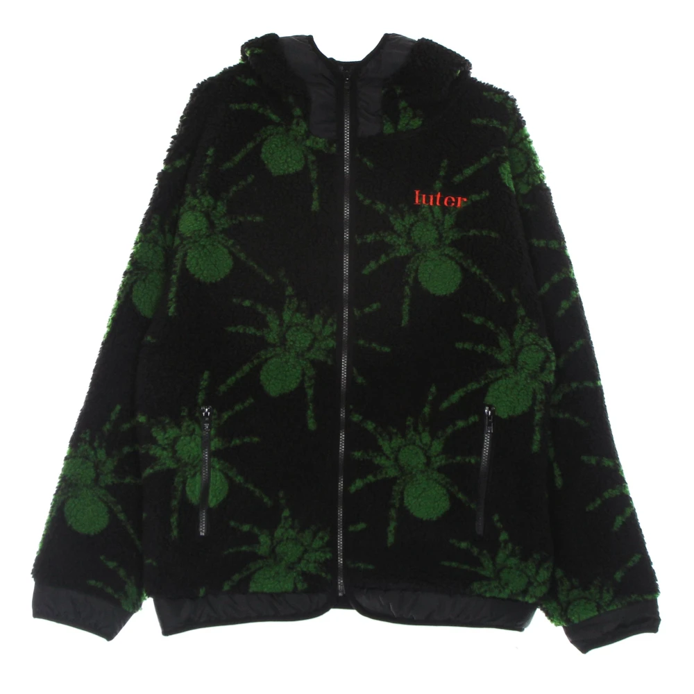 Iuter Mannelijk Zwart Jassen Heren, S, Polyester, Spider Fur Zip Hoodie