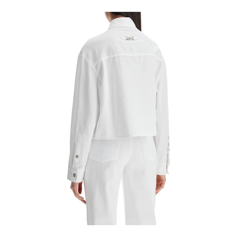 Versace Boxy Katoenen Shirt met Medusa Knopen White Dames