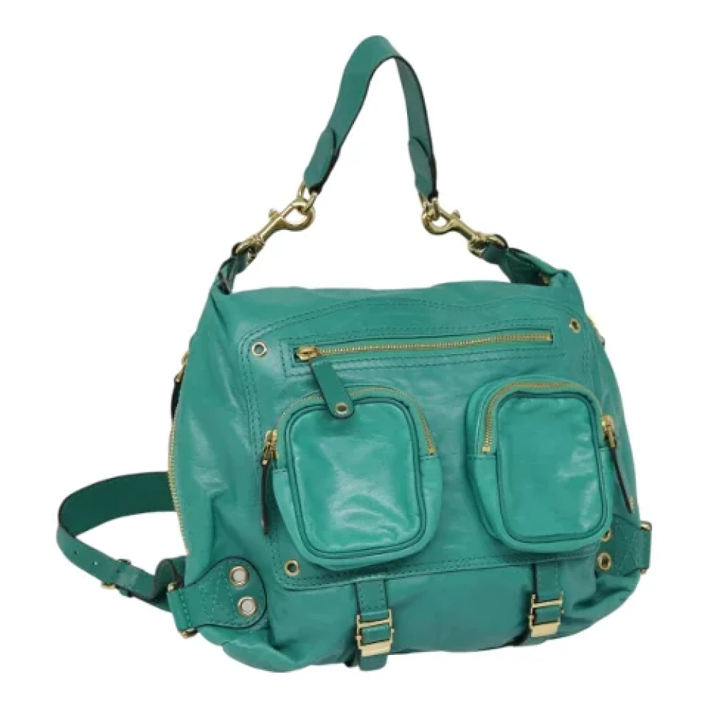 Gucci Vintage Pre-owned Leather shoulder-bags Green Dames