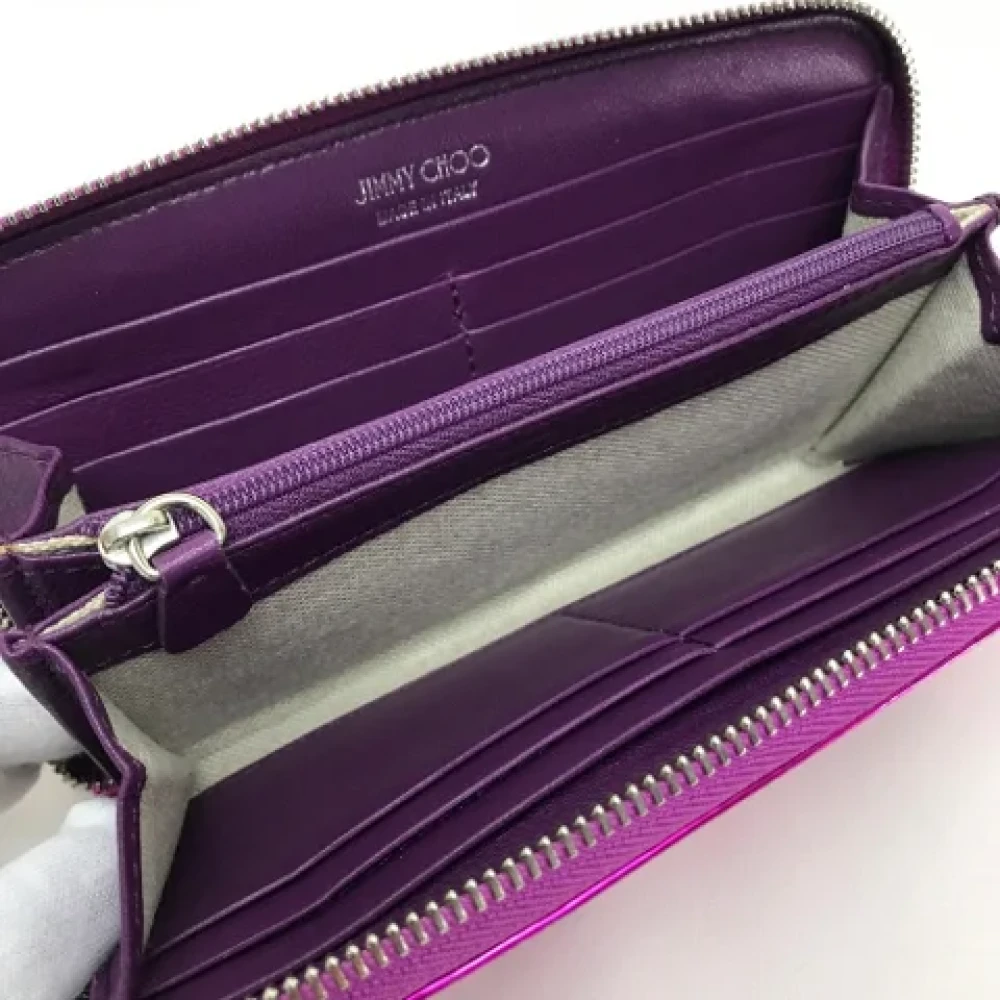 Jimmy Choo Pre-owned Leather wallets Purple Dames