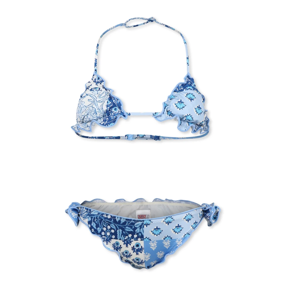 MC2 Saint Barth Blommig Bikini Set Blue, Flicka