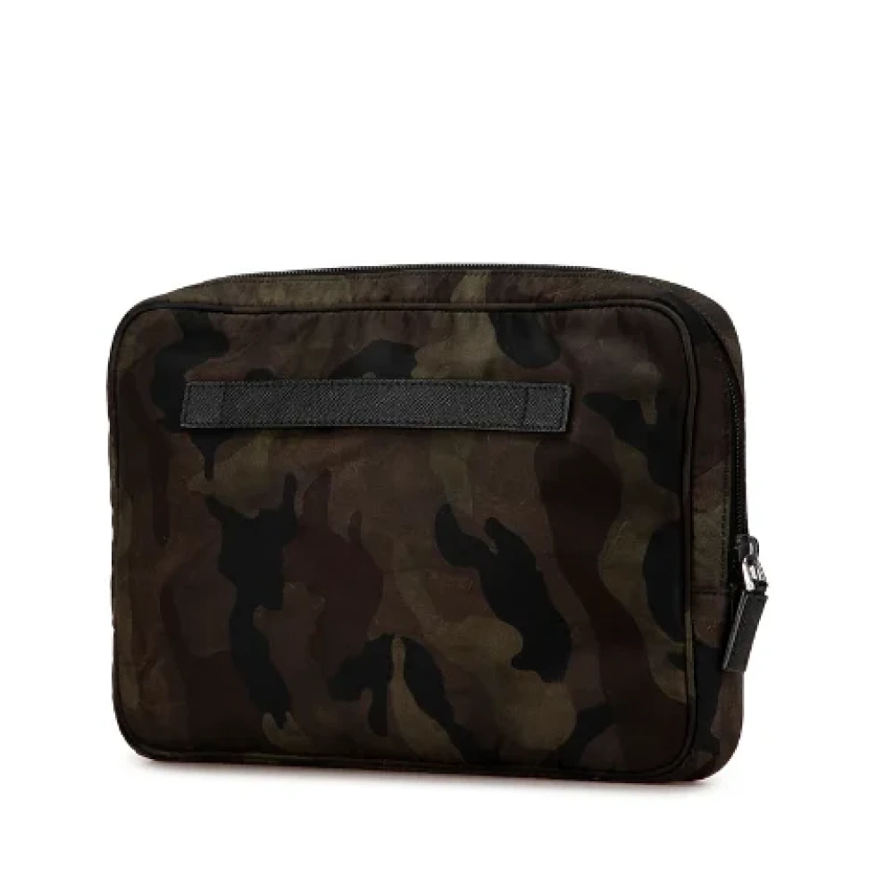 Prada Vintage Pre-owned Canvas clutches Green Dames