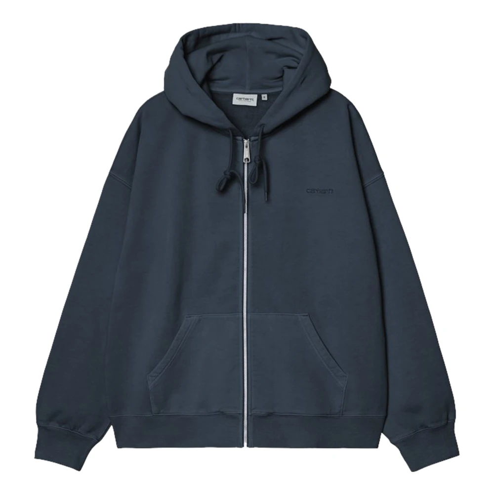 Carhartt Wip Men's Blue Zip-Throughs, Xl, Hooded Benton Sweatshirt