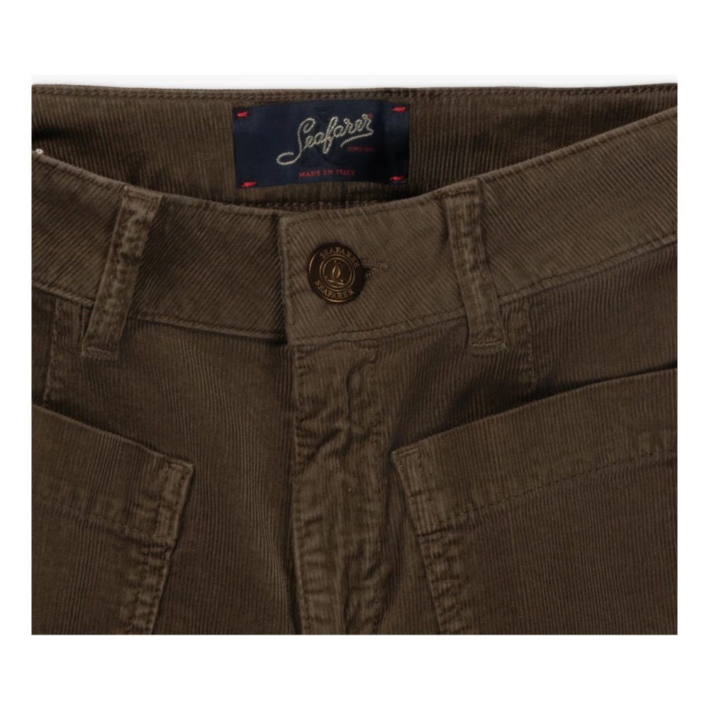 Seafarer Stretch Flair Corduroy Broek Green Dames
