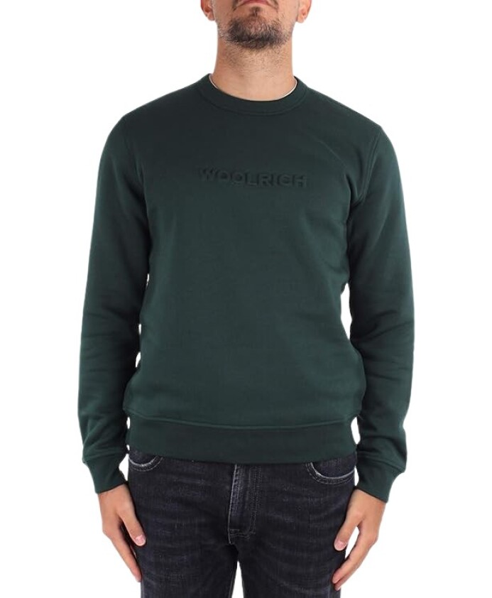 sweatshirt-de-luxe-col-rond-vert-fonce