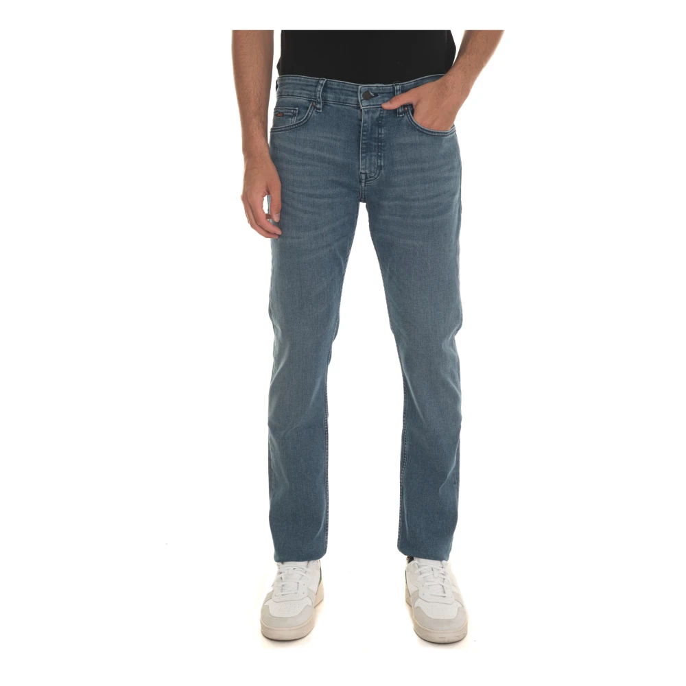 Boss Stone Washed Denim Jeans met Toprits Blue Heren