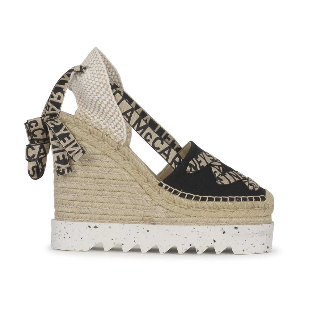 Stella McCartney Canvas Platta Skor Gaia Modell Black, Dam