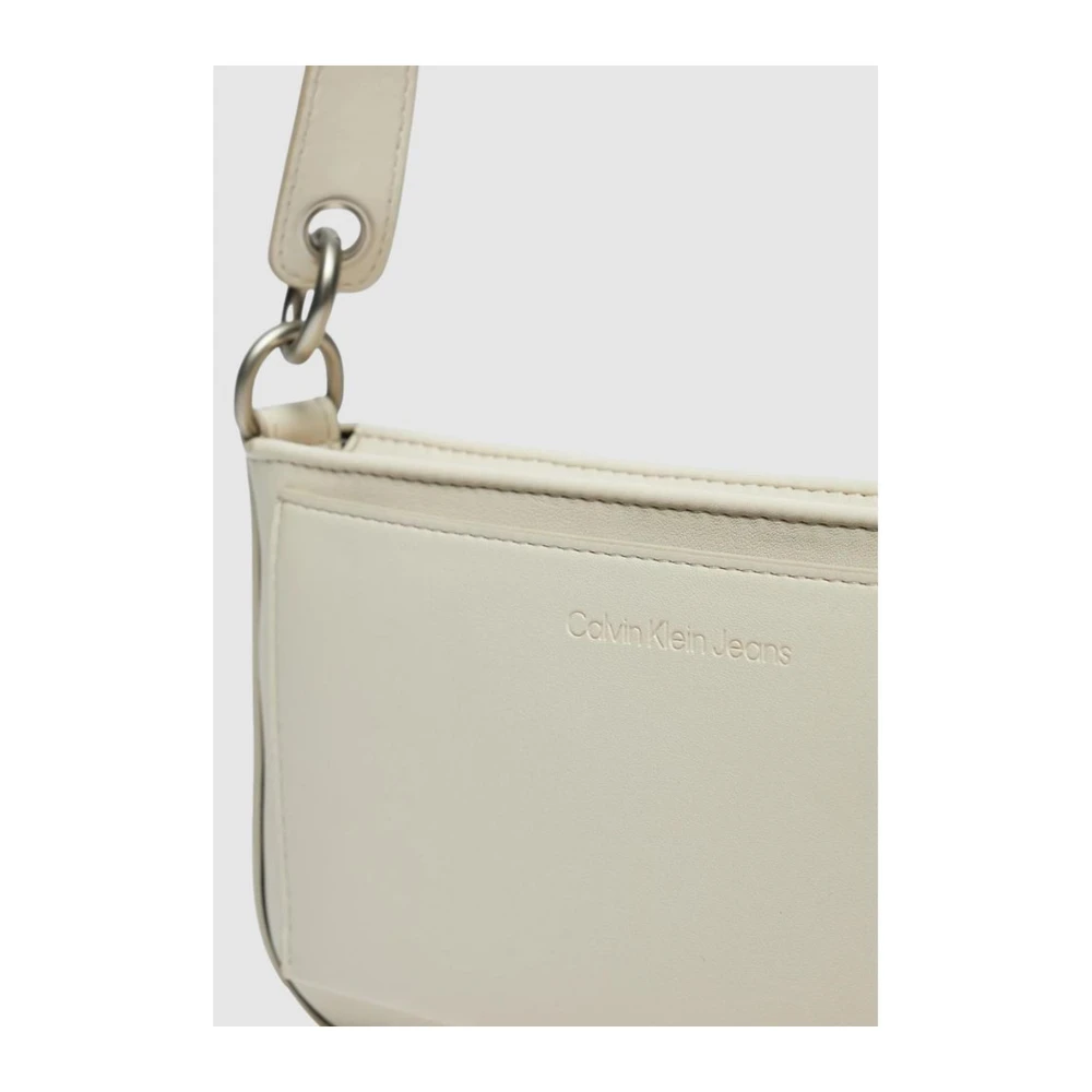 Calvin Klein Jeans Stijlvolle Beige Polyurethaan Dameshandtas Beige Dames