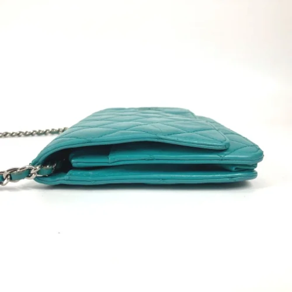 Chanel Vintage Pre-owned Leather chanel-bags Blue Dames