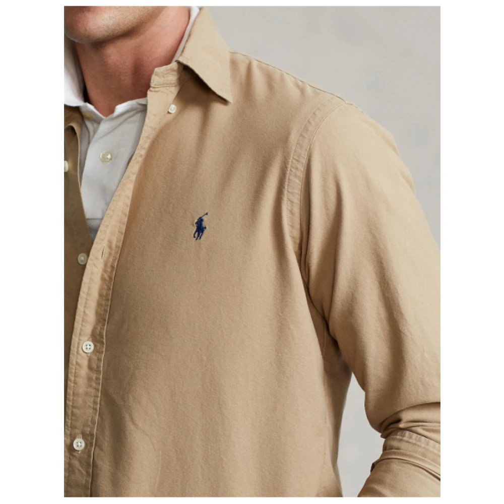 Polo Ralph Lauren Slim Fit Oxford Overhemd in Surrey Tan Beige Heren